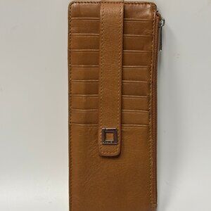 LODIS Julia Long Stacker RFID Leather ID Wallet Chestnut Color